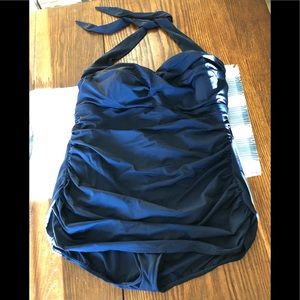 Vintage style navy swim suit!